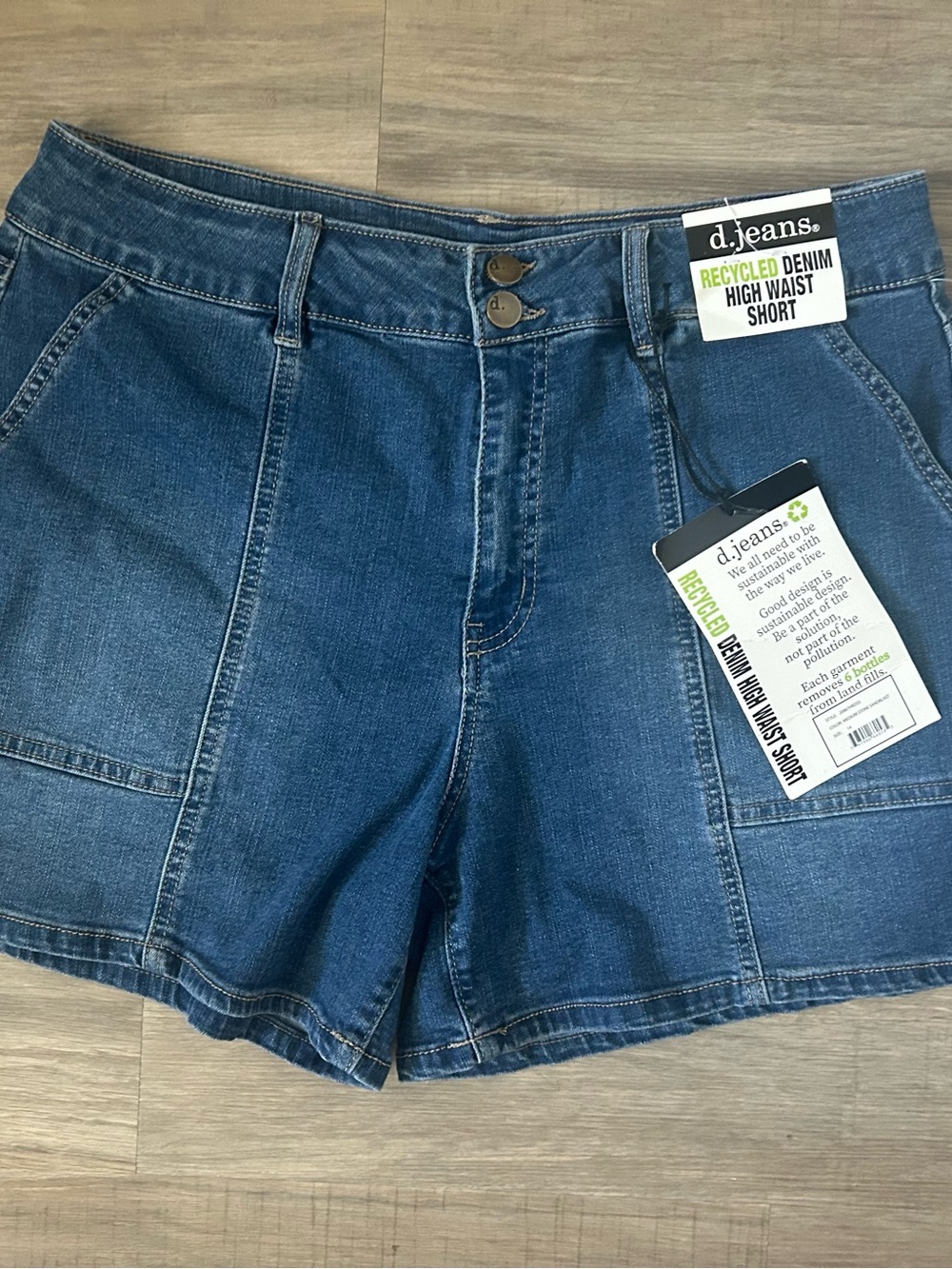 d. jeans High Waist Denim Shorts - Blue